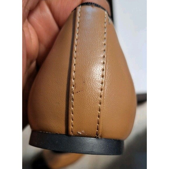 Nine West Wmn's Teland Style Ladies Captoe Slip-On Ballet Flat Pecan & Blk Sz 9 - Picture 3 of 8